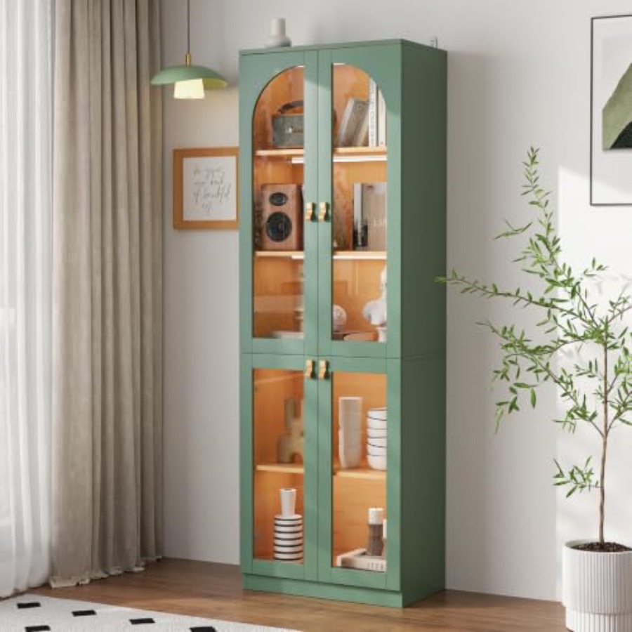 Glass Cabinet Display - Woonkamerkast met gehard glazen deur, 71