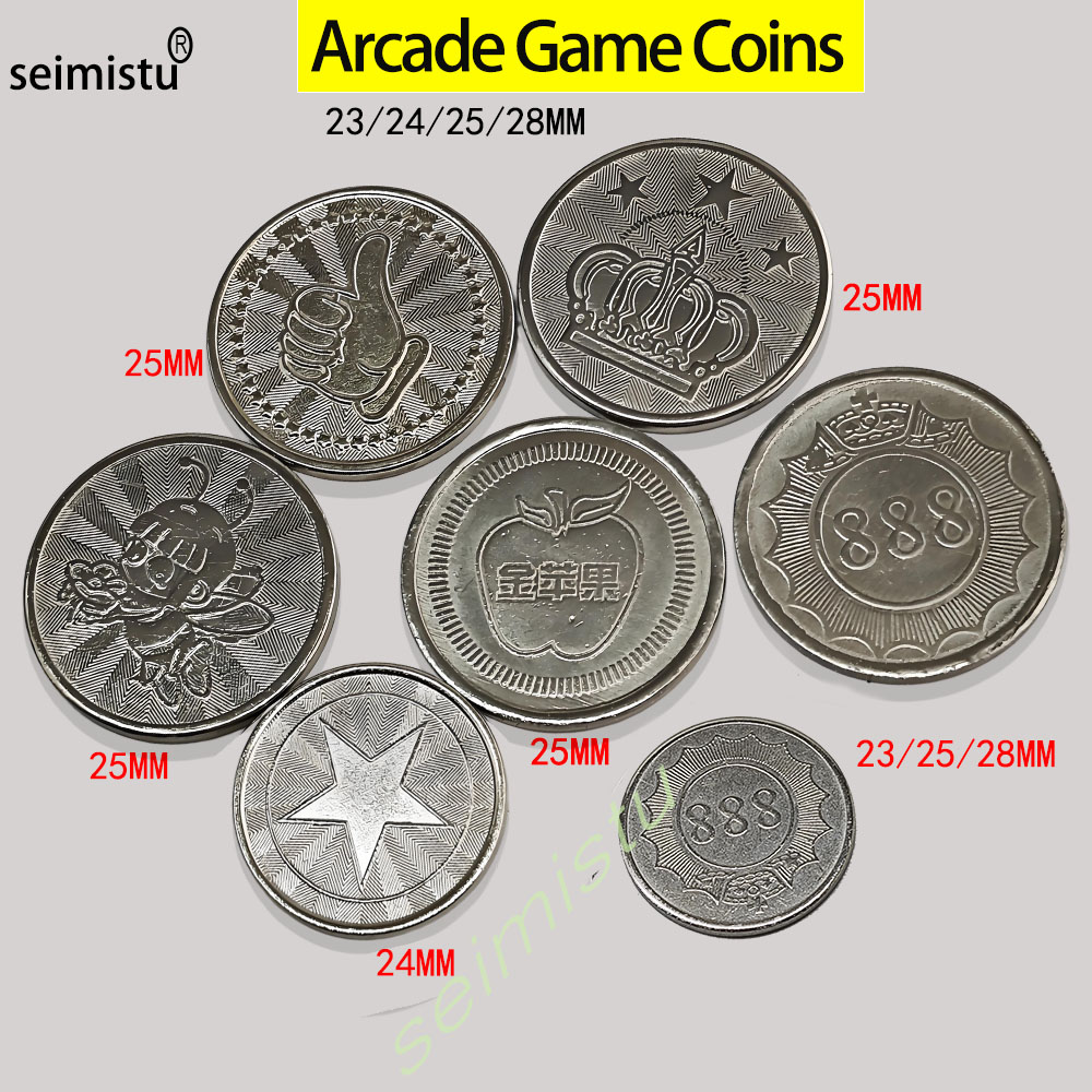 Arcade Vending & Laundry - 100 stks Rvs 23/24/25mm Tokens Kroon