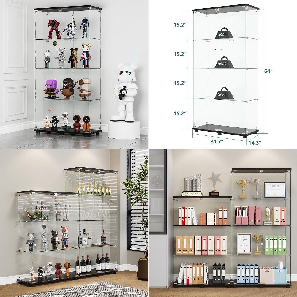 Vitrinekast met dubbele deuren - Glass Cabinet Display recensie en prijs
