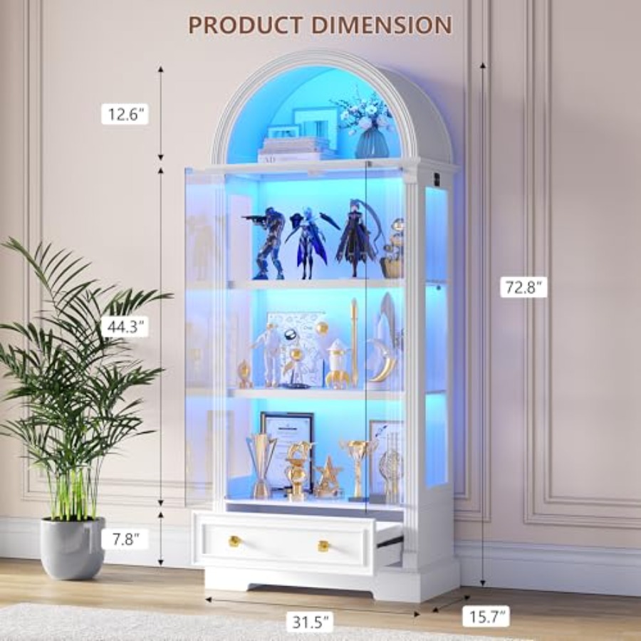 Gebogen vitrinekast voor de wo - Glass Cabinet Display recensie en prijs