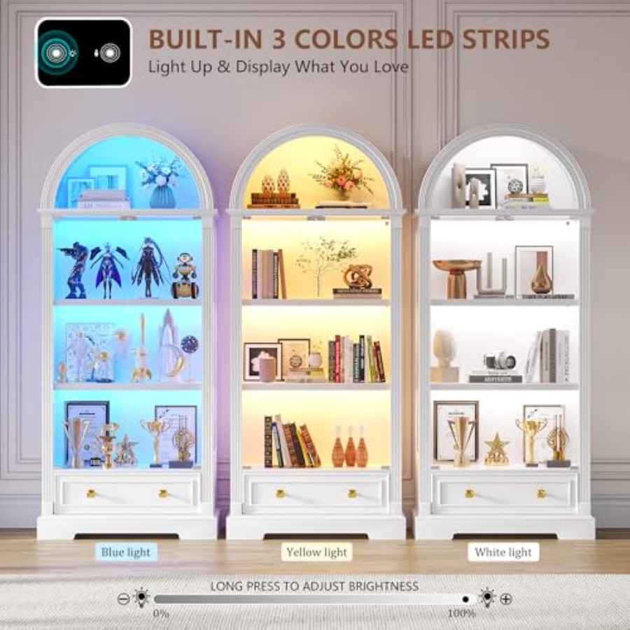 Gebogen vitrinekast voor de wo - Glass Cabinet Display recensie en prijs