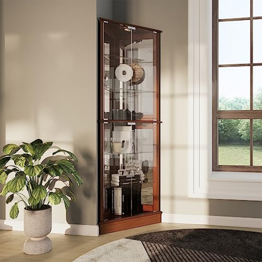 Verlichte hoekvitrine voor geb - Glass Cabinet Display recensie en prijs