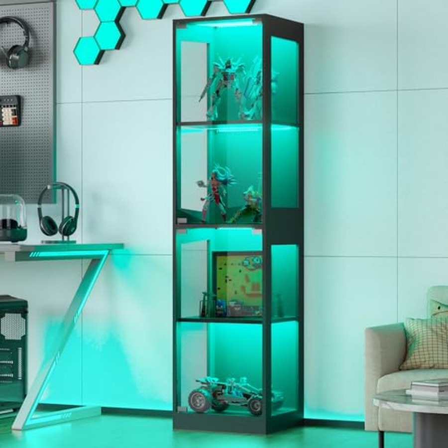 Glazen vitrinekast met RGB-ver - Glass Cabinet Display recensie en prijs